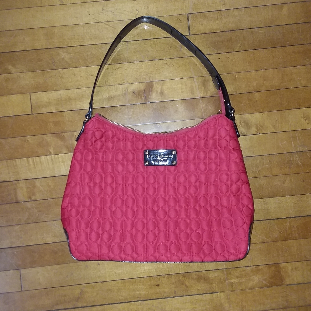 Kate Spade vibrant red patterned shoulder bag